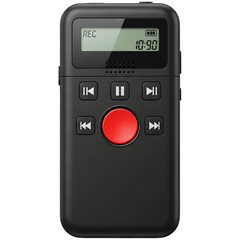 Obraz premium Digital voice recorder with lcd screen isolated on transparent background