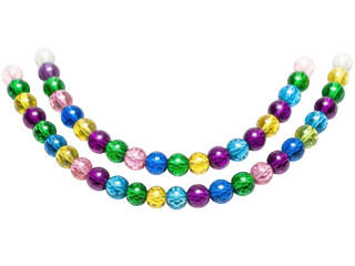 Multicolored beads on a string isolated on transparent background