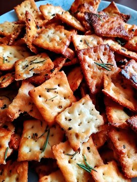 Crispy Fl{at}bread Crackers with Rosemary&mdash;Golden Baked Snack Pieces
