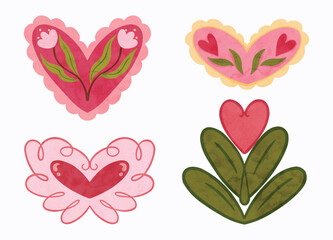 Set of Heart Shape for Valentine Romantic Concept