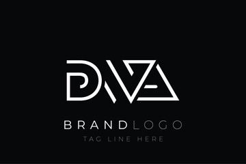 Obraz premium DWA abstract letter logo design. Modern Business Logo Design With Abstract Typography and Contemporary Style