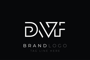DWF abstract letter logo design. Modern Business Logo Design With Abstract Typography and Contemporary Style