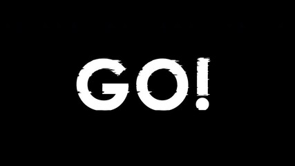 Text Go 123 glitch effect countdown animation 4k