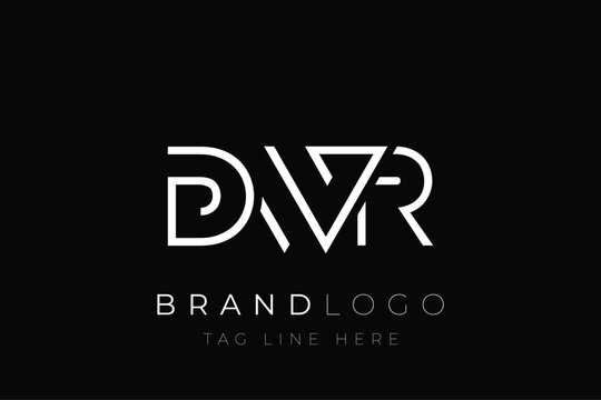 DWR abstract letter logo design. Modern Business Logo Design With Abstract Typography and Contemporary Style