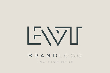 Obraz premium EWT abstract letter logo design. Modern Business Logo Design With Abstract Typography and Contemporary Style