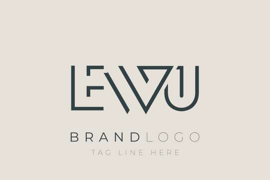 EWU abstract letter logo design. Modern Business Logo Design With Abstract Typography and Contemporary Style