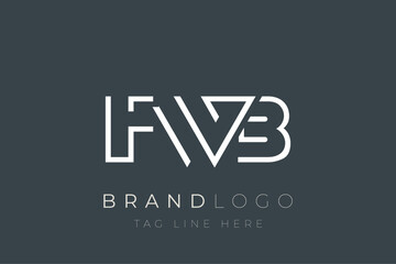 FWB abstract letter logo design. Modern Business Logo Design With Abstract Typography and Contemporary Style