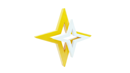 Interlocking Star Shapes in Yellow and White