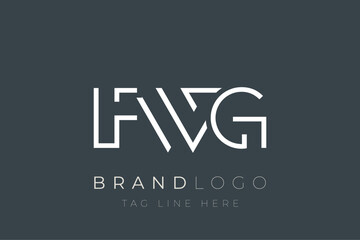 Obraz premium FWG abstract letter logo design. Modern Business Logo Design With Abstract Typography and Contemporary Style