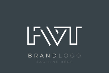 Fototapeta premium FWT abstract letter logo design. Modern Business Logo Design With Abstract Typography and Contemporary Style