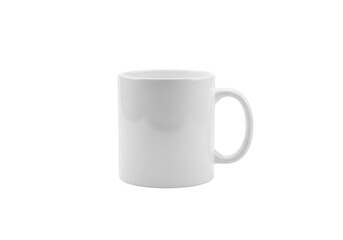 White ceramic mug isolated on transparent background