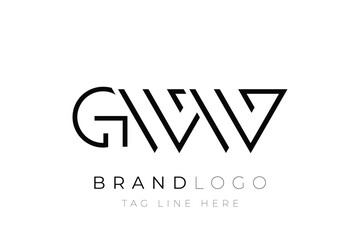 Fototapeta premium GWW abstract letter logo design. Modern Business Logo Design With Abstract Typography and Contemporary Style