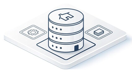 Innovative cloud computing architecture with interconnected servers and data storage units, representing secure network and digital infrastructure solutions
