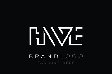 Obraz premium HWE abstract letter logo design. Modern Business Logo Design With Abstract Typography and Contemporary Style