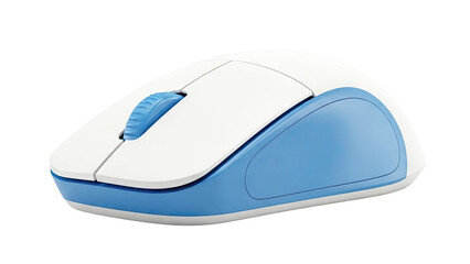 White and Blue Wireless Computer Mouse