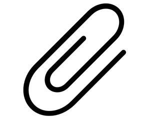 Clip icon, editable stroke outline icon isolated on white background flat vector illustration, black outline, Pixel perfect