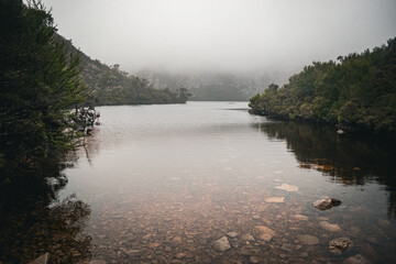 Australia, the dramatic Crater Lake in Tasmania was created when glacial snow and ice gouged out a crater-like hollow, that's now filled with water. This stunning lake is definitely worth visiting!