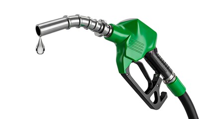 Fuel pump nozzle with oil drop symbolizing energy cost and supply
