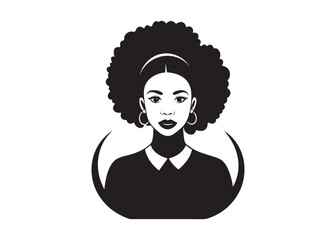 vector set of afro american woman logo head, black history month woman vector logo design, Black girl faces with stylish afro hairstyle, woman afro black face, African american woman hairstyle vector