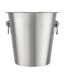 Empty champagne bucket for ice isolated on white background