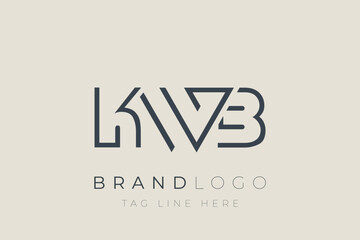 Obraz premium KWB abstract letter logo design. Modern Business Logo Design With Abstract Typography and Contemporary Style