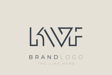 Obraz premium KWF abstract letter logo design. Modern Business Logo Design With Abstract Typography and Contemporary Style