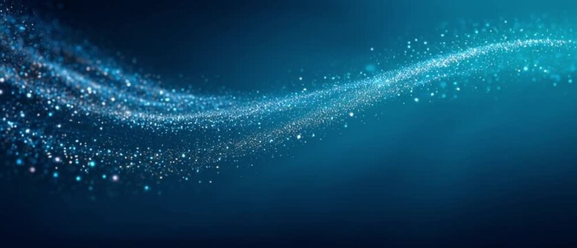 Celestial Blue Particle Wave Loop, abstract blue background with waves