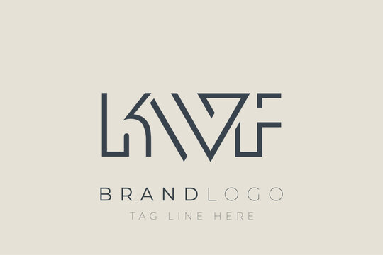 KWF abstract letter logo design. Modern Business Logo Design With Abstract Typography and Contemporary Style