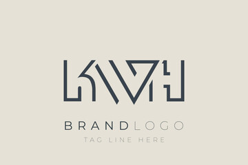 Obraz premium KWH abstract letter logo design. Modern Business Logo Design With Abstract Typography and Contemporary Style