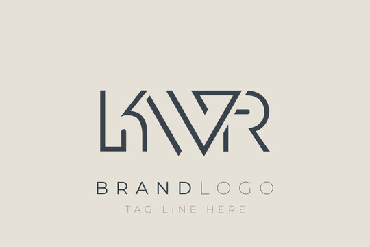 KWR abstract letter logo design. Modern Business Logo Design With Abstract Typography and Contemporary Style