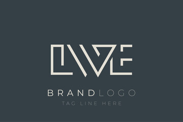 Obraz premium LWE abstract letter logo design. Modern Business Logo Design With Abstract Typography and Contemporary Style