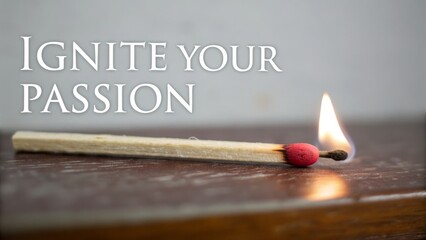 Single burning matchstick ignites a flame