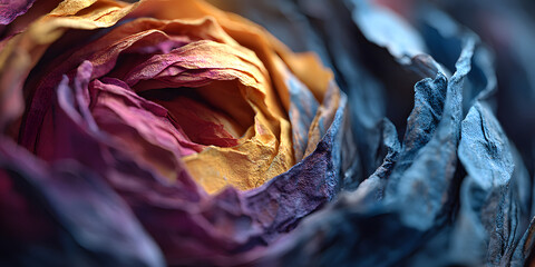 Evolving crumpled paper ball used for brainstorming sessions, creative process and idea development