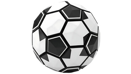 Obraz premium Modern Angular Soccer Ball 3D Render Isolated on transparent background