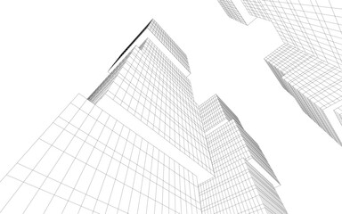 Fototapeta premium Abstract architectural drawing vector 3d illustration