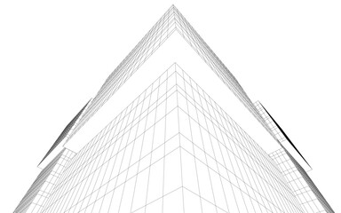 Fototapeta premium Abstract architectural drawing vector 3d illustration
