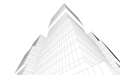 Fototapeta premium Abstract architectural drawing vector 3d illustration