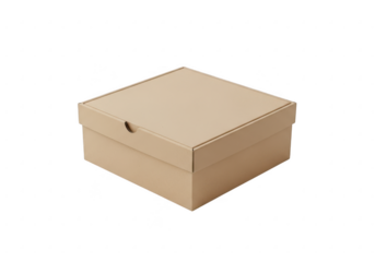 Brown cardboard box isolated on transparent background