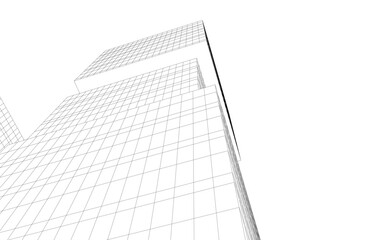 Fototapeta premium Abstract architectural drawing vector 3d illustration