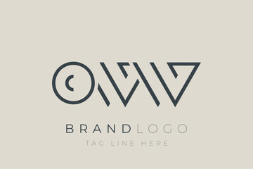 Obraz premium OWW abstract letter logo design. Modern Business Logo Design With Abstract Typography and Contemporary Style