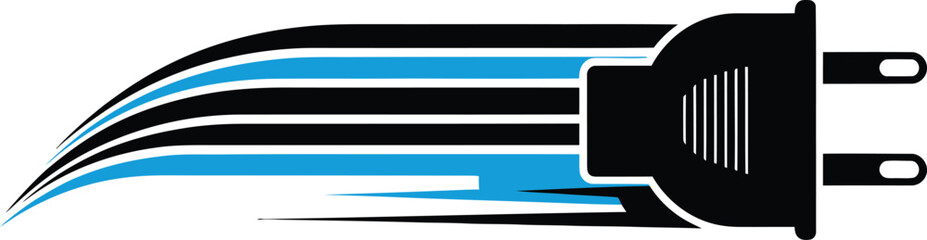 Electric Plug Speed Energy Vector Illustration