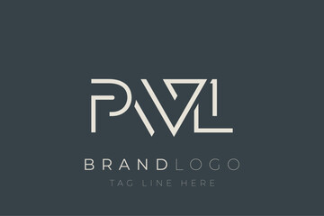 Fototapeta premium PWL abstract letter logo design. Modern Business Logo Design With Abstract Typography and Contemporary Style