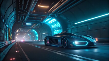 Scenic view of a busy highway with soft tones and flowing traffic in urban landscape