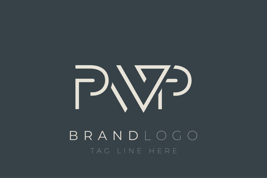 PWP abstract letter logo design. Modern Business Logo Design With Abstract Typography and Contemporary Style