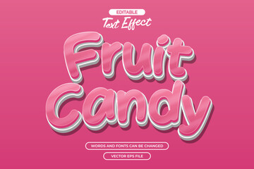 Fruit candy editable text effect with oink background