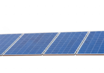 Solar panel array isolated on transparent background