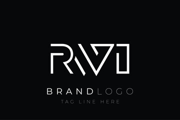 Fototapeta premium RWI abstract letter logo design. Modern Business Logo Design With Abstract Typography and Contemporary Style