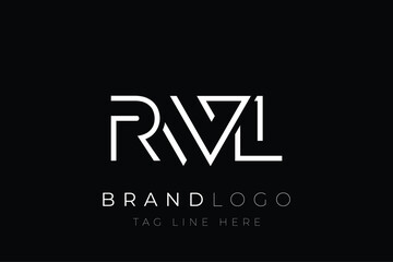 Fototapeta premium RWL abstract letter logo design. Modern Business Logo Design With Abstract Typography and Contemporary Style