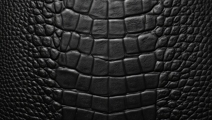 Close-up of glossy, dark reptile scales, textured and patterned, black, surface detail