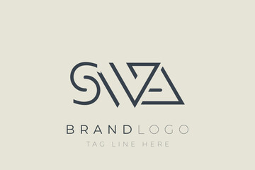 SWA abstract letter logo design. Modern Business Logo Design With Abstract Typography and Contemporary Style